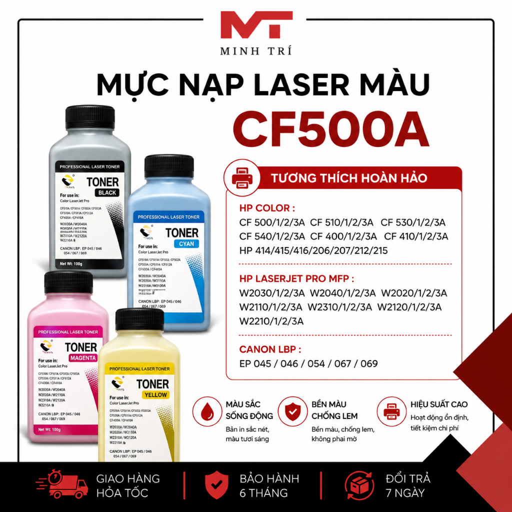 [CHẤT LƯỢNG CAO] Mực nạp CF500A Laser màu dùng cho máy in HP CF500A, CF510A / Canon LBP EP 045, 046 