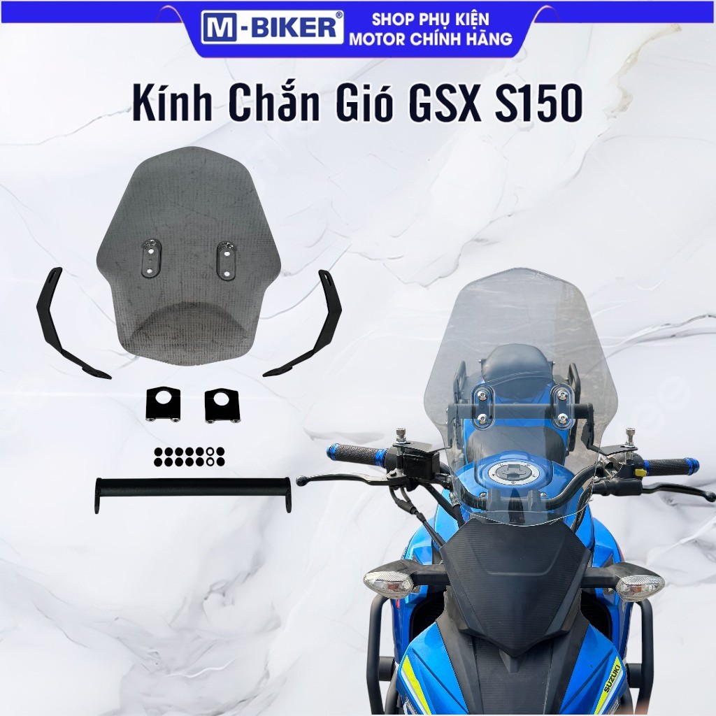 Kính Chắn Gió Suzuki GSX-S150  Kính Chắn Gió GSX S150, Kính Gió GSX-S150 Thể Thao Chống Gió Hiệu Quả