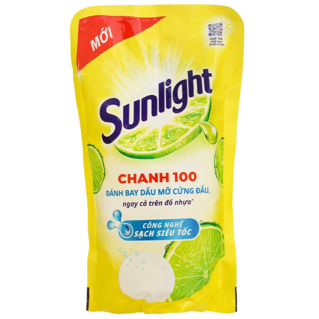 NƯỚC RỬA CHÉN BÁT SUNLIGHT CHANH 100 TÚI 750G