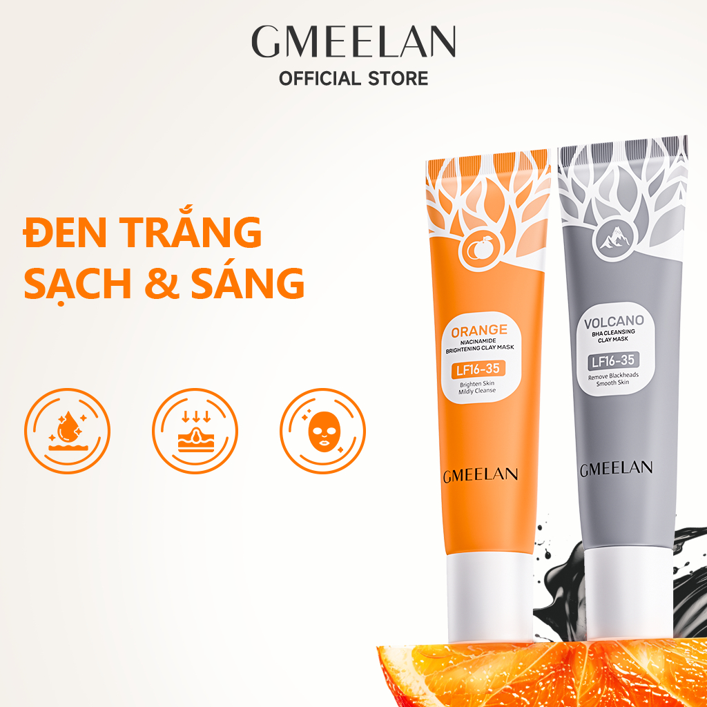 GMEELAN VOLCANO BHA CLEANSING CLAY MASK 55g & ORANGE NIACINAMIDE BRIGHTENING CLAY MASK 55g