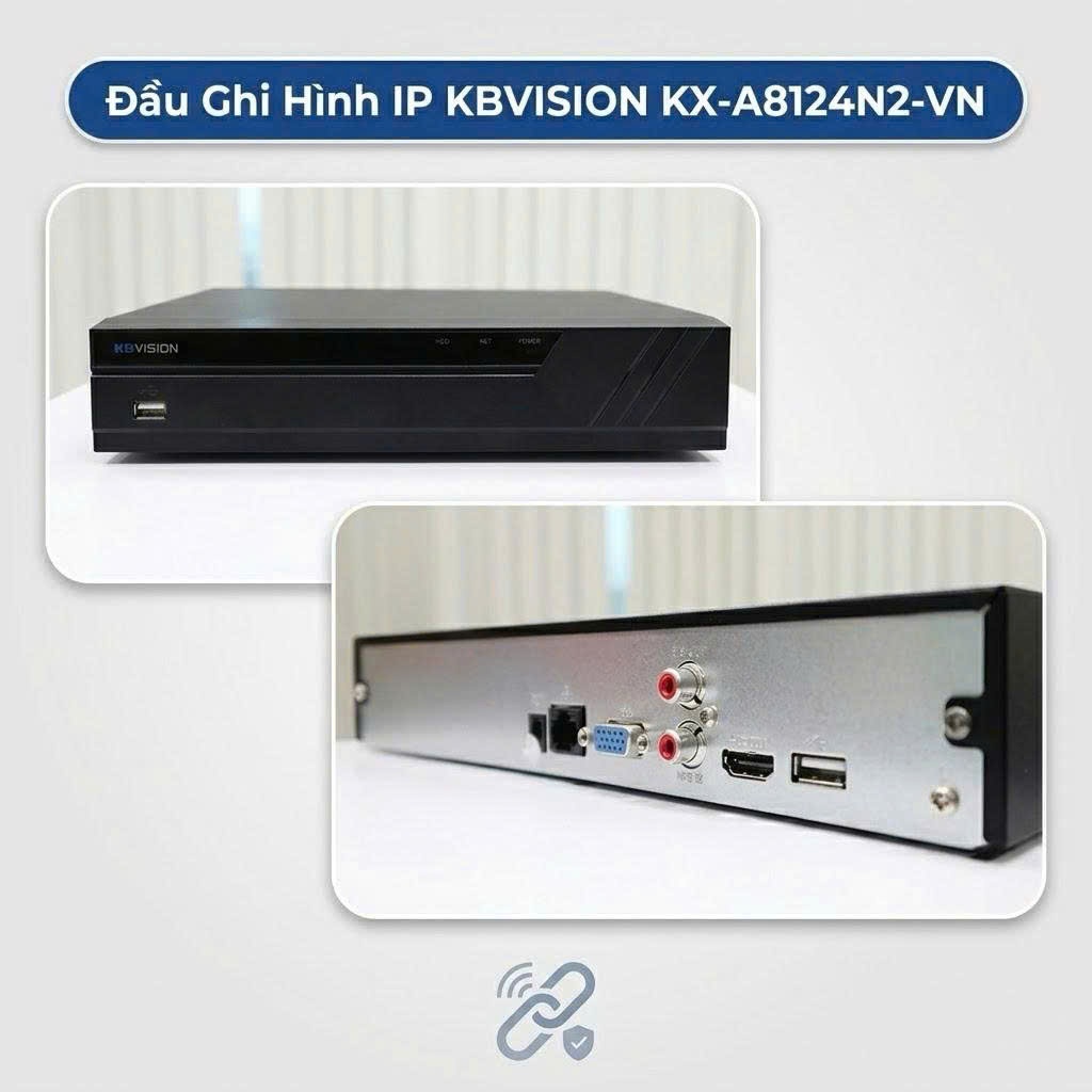 Đầu Ghi Hình IP KBVISION KX-A8128N2-VN Đầu Ghi NVR 8 Kênh Cho Camera IP