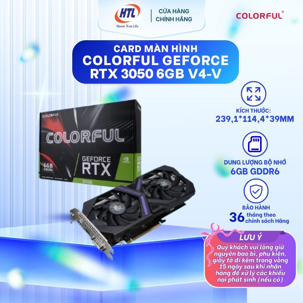 Card màn hình COLORFUL GeForce RTX 3050 6GB V4-V (HÀNG CHÍNH HÃNG)