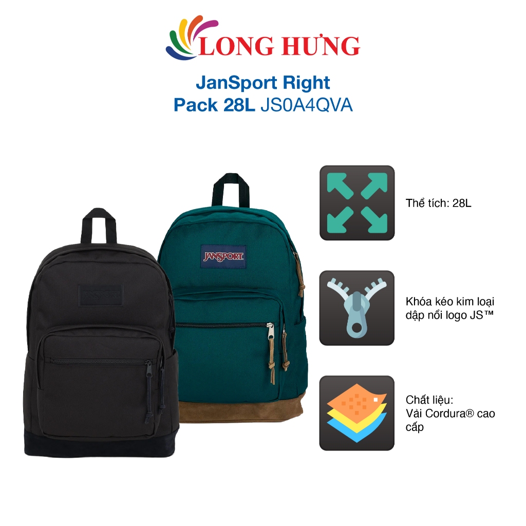 Ba lô JanSport Right Pack 28L JS0A4QVA - Hàng chính hãng