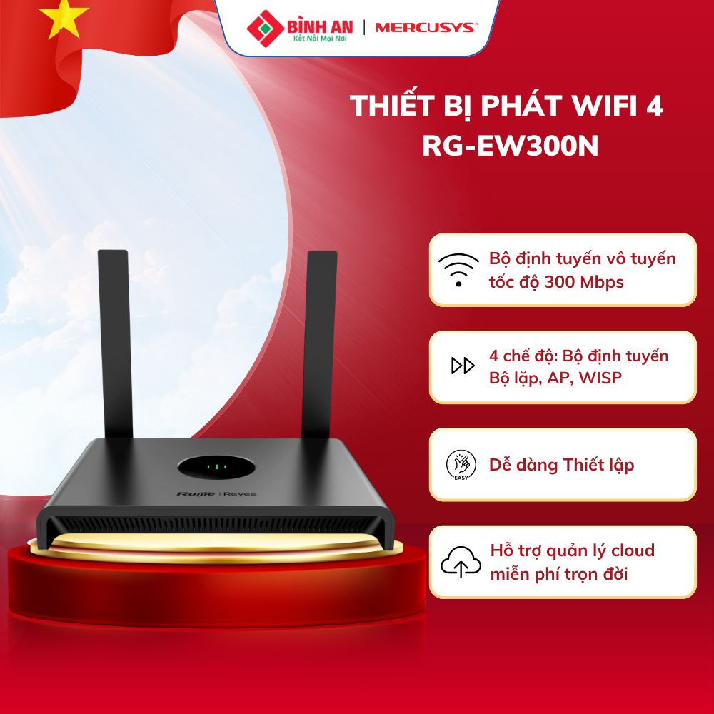 Bộ phát WIFI RUIJIE EW300N chuyên dùng cho gia đình, văn phòng, công ty
