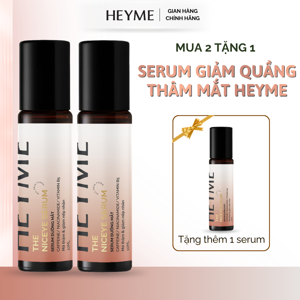 Combo 2 Serum Hỗ Trợ Giảm Quầng Thâm Mắt HEYME 10ML Chiết Xuất Hoa Hồng