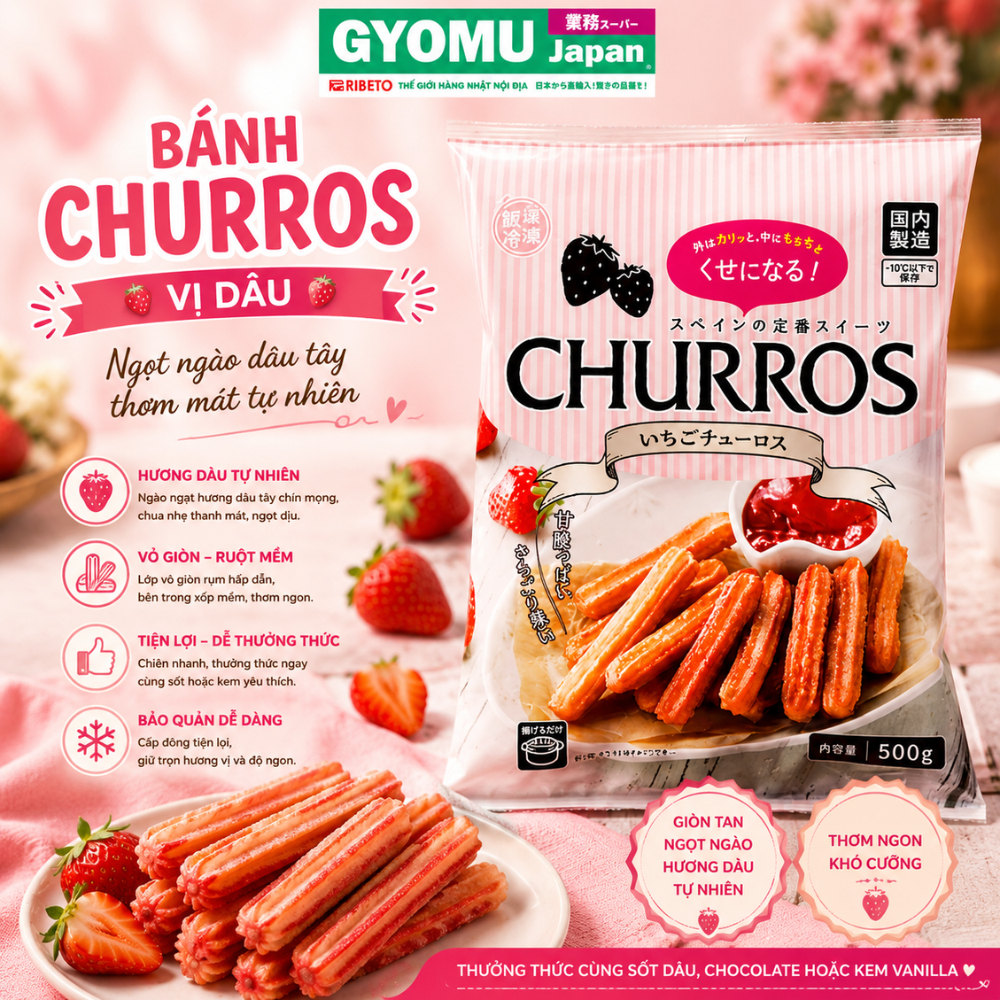 (HÀNG ĐÔNG) Bánh Churros đông lạnh - GYOMU JAPAN