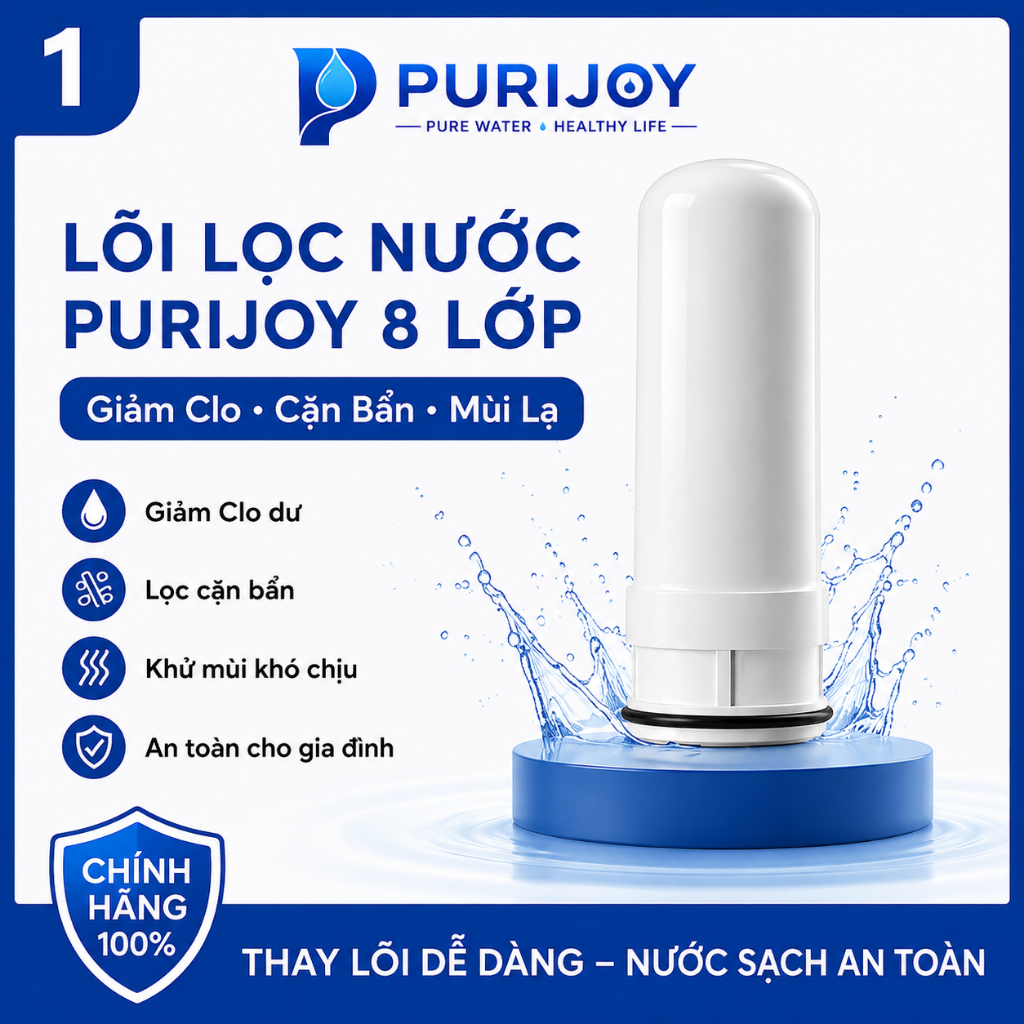 Lõi Lọc Nước PURIJOY 8 Lớp Chính Hãng Lõi Thay Thế Bộ Lọc Nước Tại Vòi