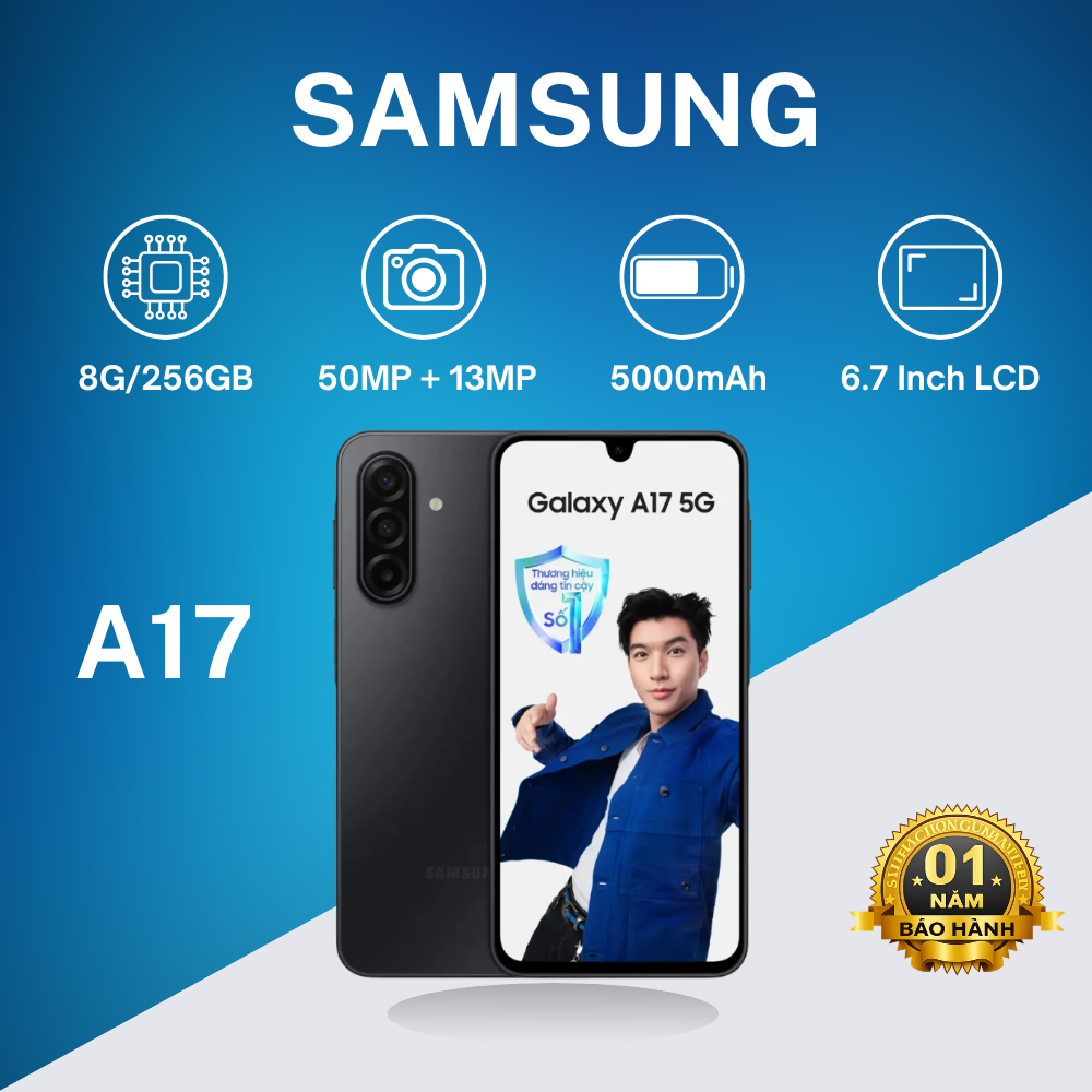 Điện Thoại Samsung Galaxy A17 5G 8GB/256GB Chạy Mượt Ổn Định Màn Lớn 6.7 Pin 5000mAh I BH 12 Tháng