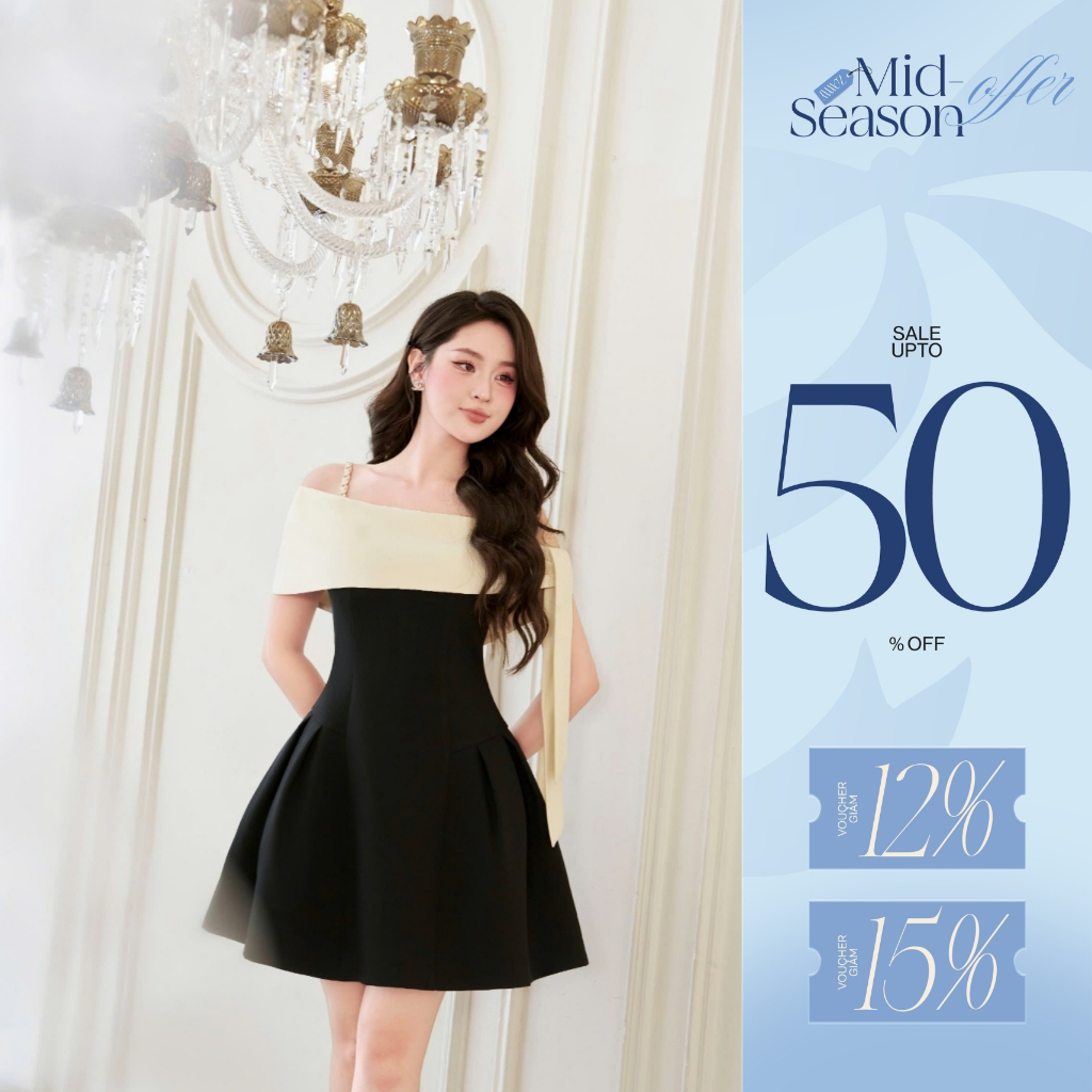 ZAMY SHOP - Váy TK trễ vai 2s xích nơ lệch đầm slay ăn cưới,váy body nữ tôn dáng,váy nữ 2025 mẫu mới