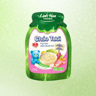 [7m+] Cháo Tươi Thịt Heo Hầm Khoai Mỡ 240g - Không Gia Vị