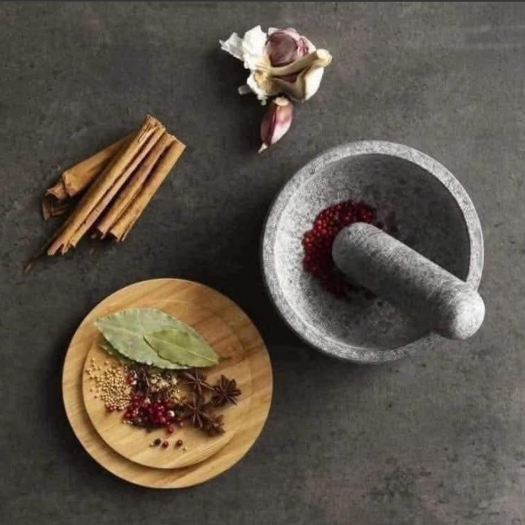 Bộ chày cối Joseph Joseph 20176 Dash Pestle & Mortar with Bamboo Lid - Granite (kèm nắp tre)