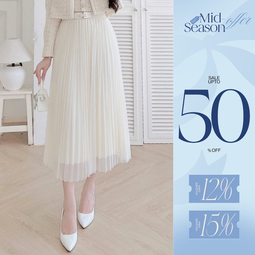 ZAMY SHOP - CV maxi đai cạp nữ tiểu thư dịu dàng thanh lịch Freesize dễ phối ( Chân váy )
