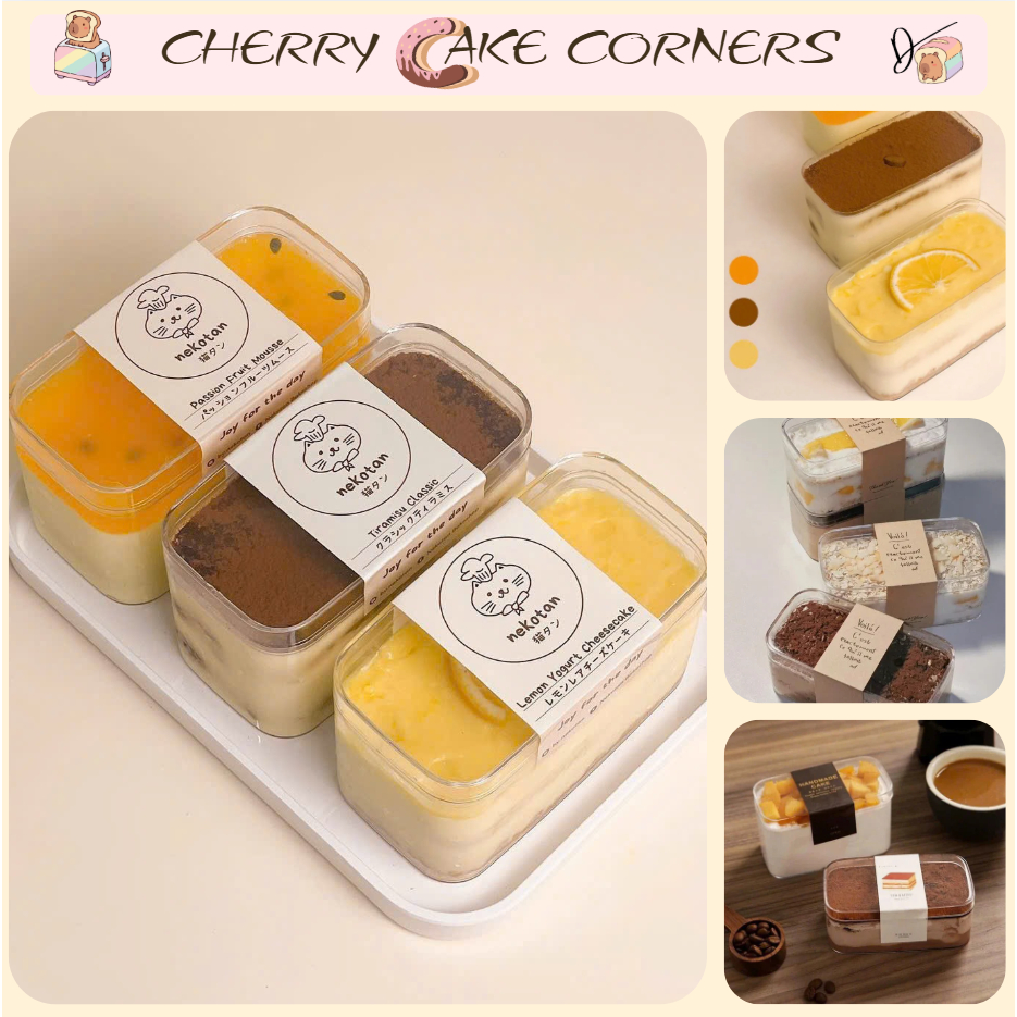 Hộp Mica Cứng Đựng Mousse, Bánh Lạnh, Tiramisu, Bánh Ngọt, Bánh Qui... ( JL001-280ml & hoặc PS1270-3