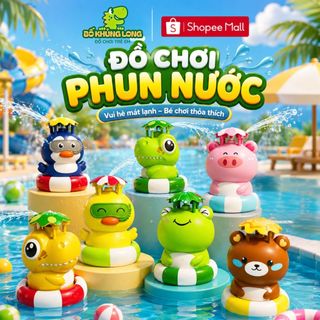 Đồ Chơi Phun Nước Cho Bé BỐ KHỦNG LONG Đồ Chơi Nhà Tắm Ngoài Trời Mùa Hè Ếch Nước Xoay 360 độ