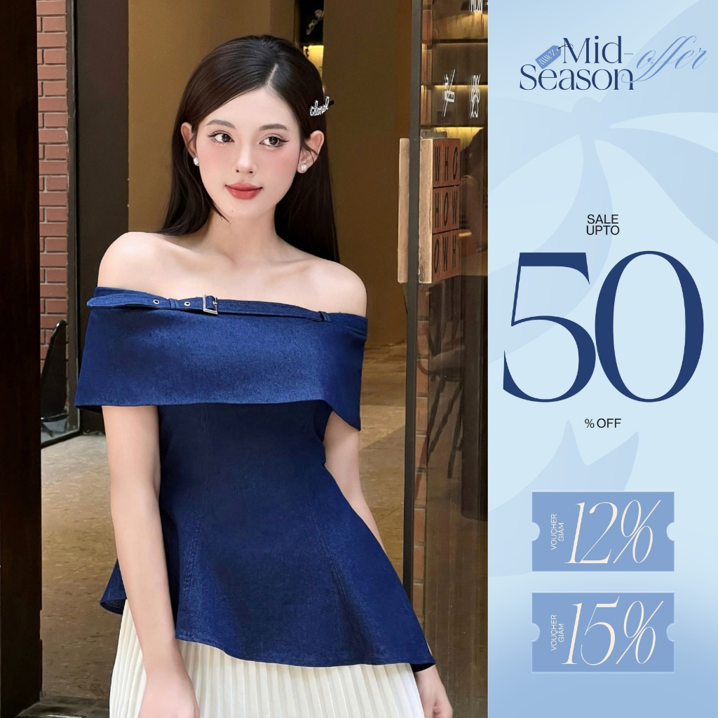 ZAMY SHOP - ÁO TK bò đai ngực gấu chéo áo kiểu xinh, áo kiểu nữ đẹp tiểu thư, áo kiểu sang chảnh