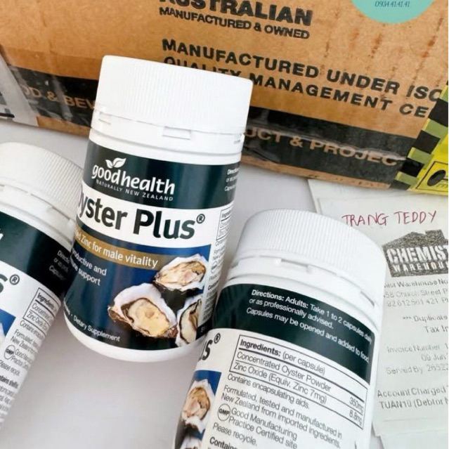 Tinh chất Hàu lùn Oyster Plus Zinc Oyster Good Health 60 viên
