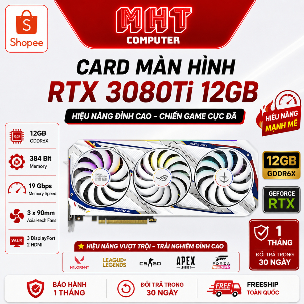 VGA Card màn hình RTX 3080TI 12GB ASUS TUF GAMING, MSI SUPRIM X, ROG STRIX,  VULCAN, ASUS ROG WHITE