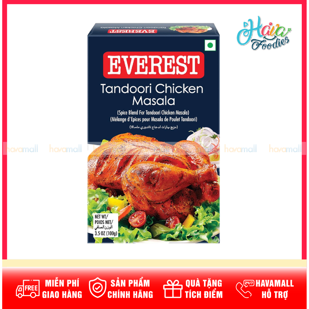 Gia Vị Ướp Gà Nướng Tandoori Nhập Khẩu Ấn Độ Everest 100g – Tandoori chicken masala