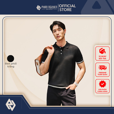 Áo polo nam dệt kim Phan Nguyễn, chất liệu 100% cotton tự nhiên, form regular fit APC.343