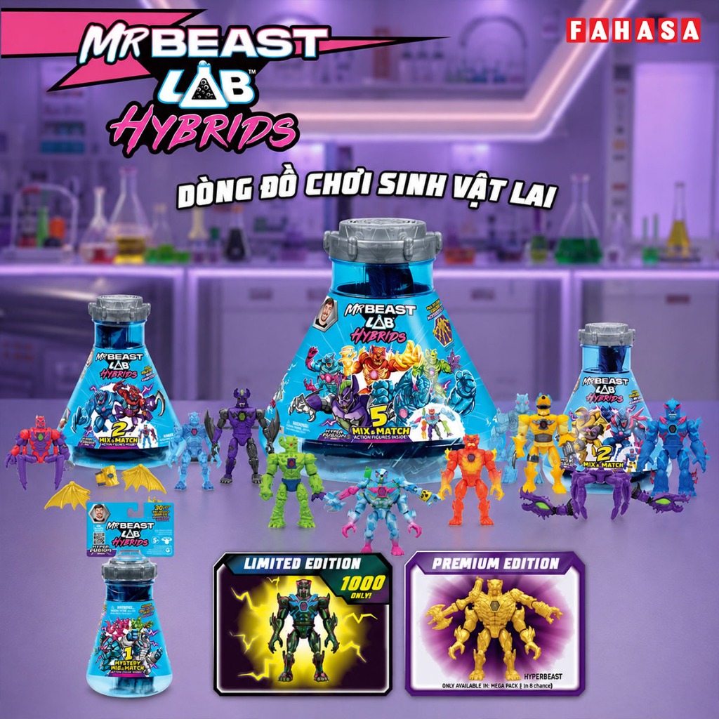 Đồ Chơi Bình Thí Nghiệm Hybrids - Sinh Vật Lai - MrBeast Lab (Sản Phẩm Bên Trong Là Ngẫu Nhiên)