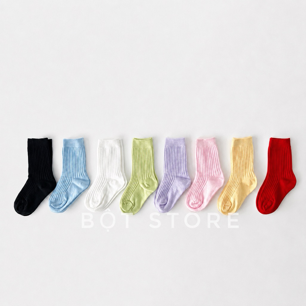 Tất basic cotton Hàn Quốc cho bé yêu mix đồ