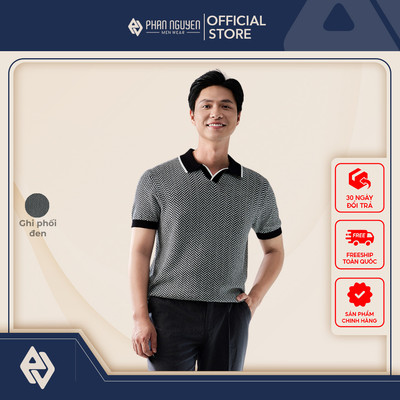 Áo polo dệt kim nam Phan Nguyễn, chất liệu cotton cao cấp, mềm thoáng mát form regular fit APC.345