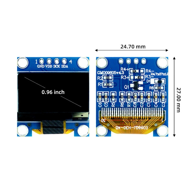 Màn Hình LCD Oled 0.96 Inch Giao Tiếp I2C