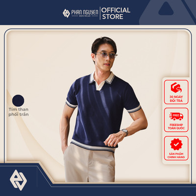 Áo polo dệt kim nam Phan Nguyễn, chất liệu cao cấp, mềm mát, thoáng, form regular fit APC.346