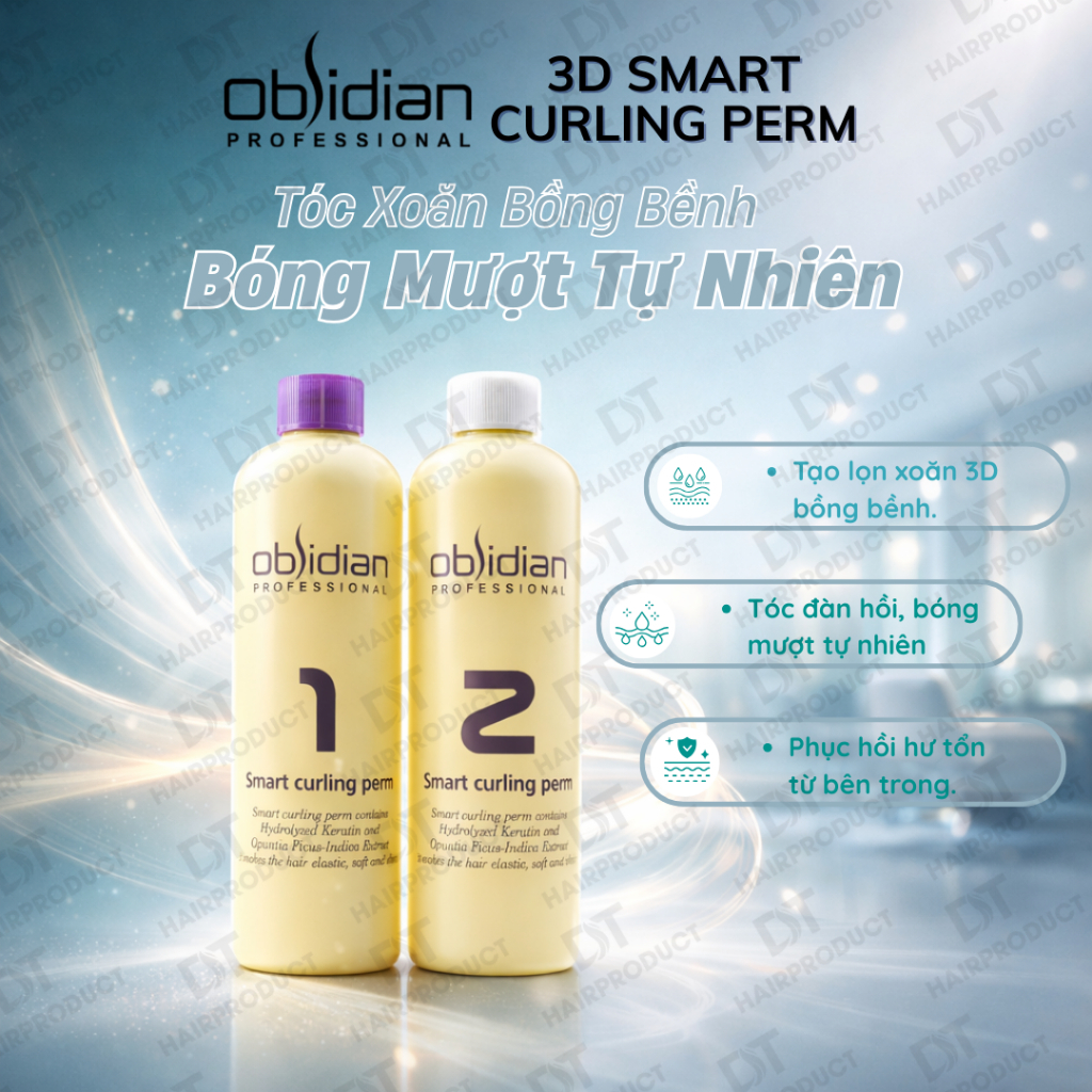 Thuốc Uốn Lạnh 3D Obsidian Chính Hãng 500ml - Uốn Tóc Vitamin Ob- Thuốc Uốn Nóng 3D Obsidian Chính H