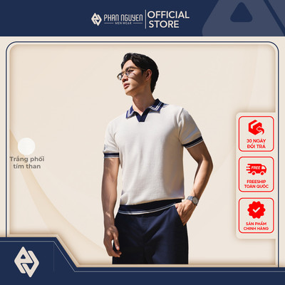 Áo polo dệt kim nam Phan Nguyễn, chất liệu 100% cotton tự nhiên, mềm, form regular fit APC.347