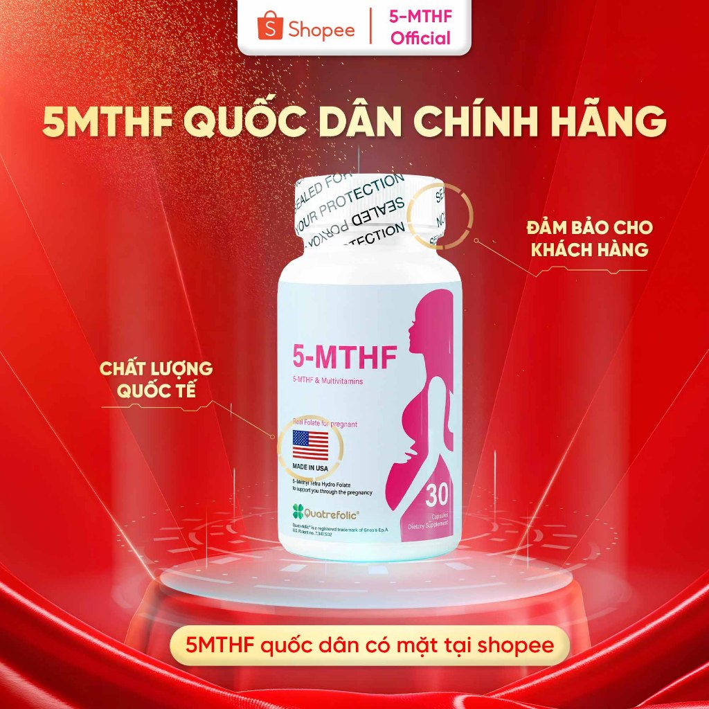 Viên bổ sung sắt cho bà bầu 5-MTHF có thêm 5mthf acid folic dạng chuyển hóa cuối cùng nhập khẩu Mỹ