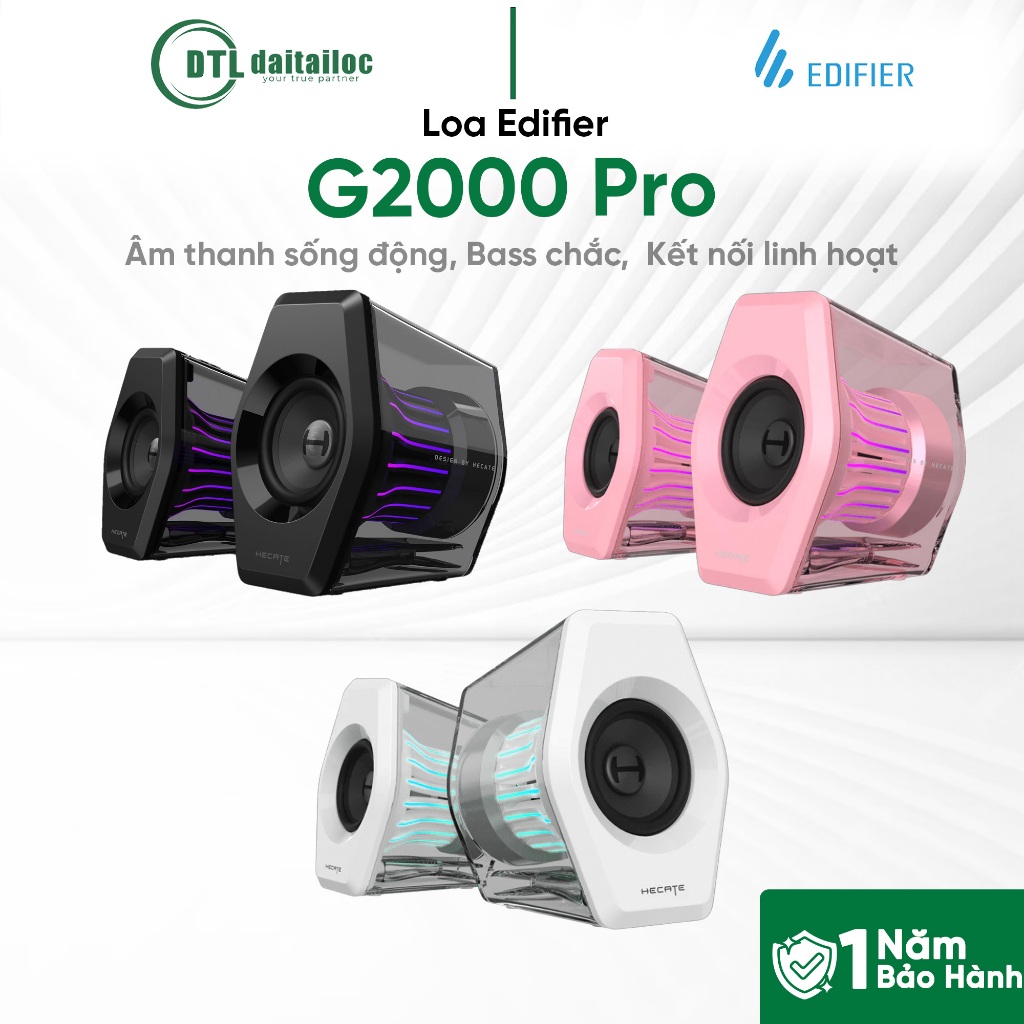 Loa gaming Edifier G2000 Pro ĐEN-HỒNG-TRẮNG | Chính hãng | Bảo hành 12 tháng