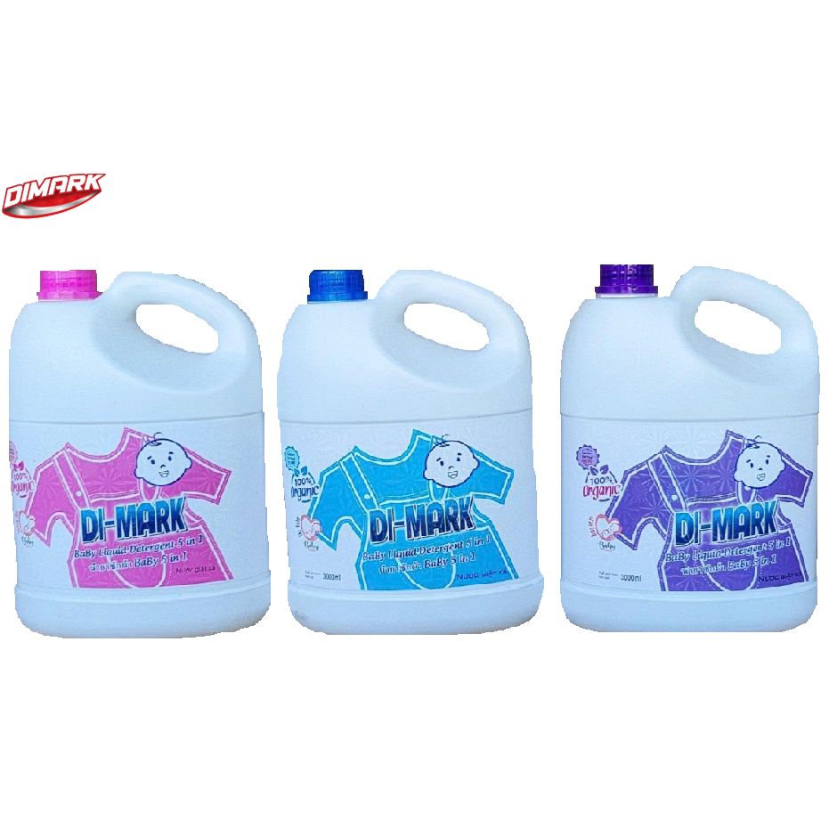 Nước giặt xả Dimark baby 5 trong 1 can 3kg