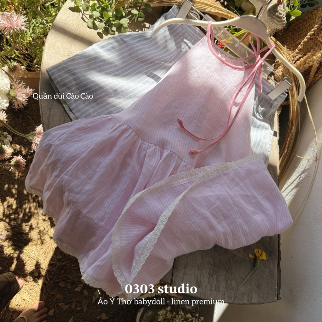 | 0303 studio | áo yếm linen babydoll - dòng Ý Thơ