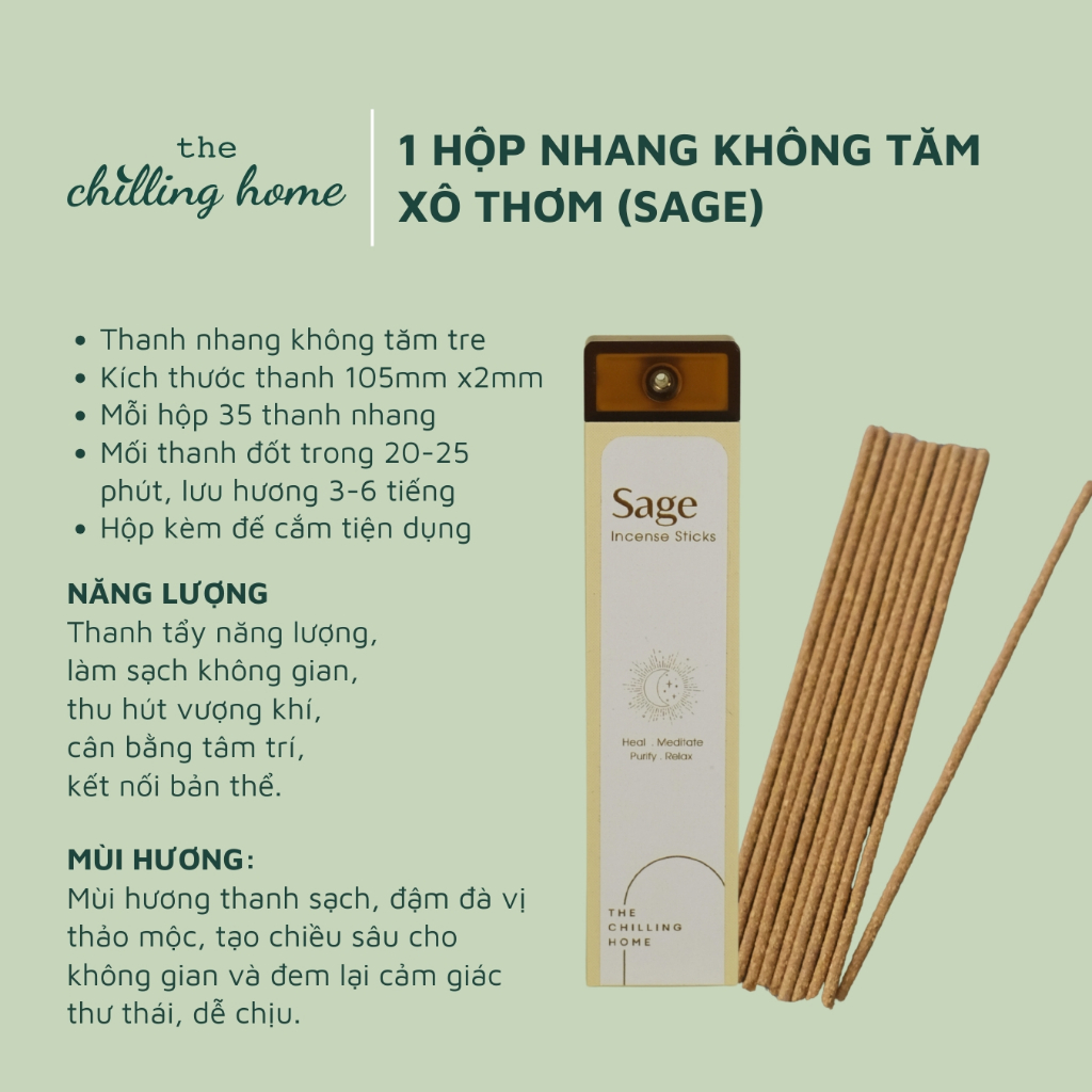 Hộp 35 Nhang XÔ THƠM (Sage)