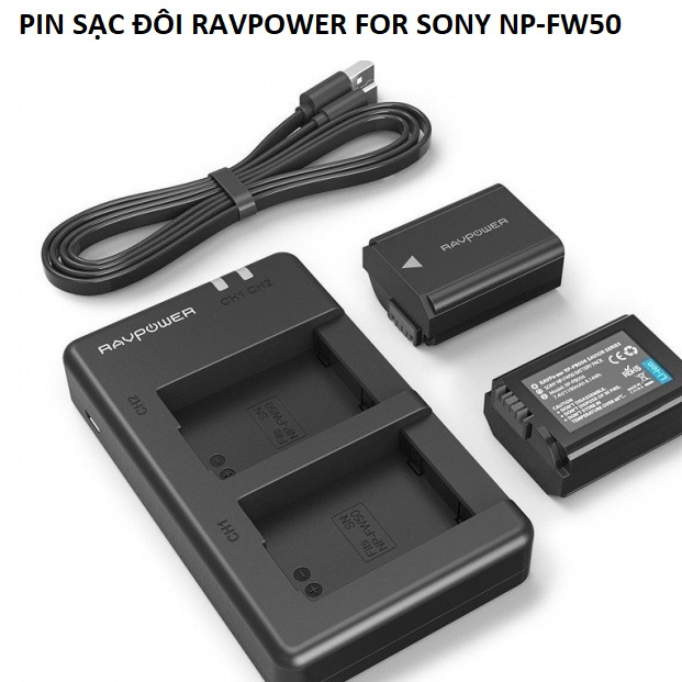 PIN SẠC ĐÔI RAVPOWER FOR SONY NP-FW50