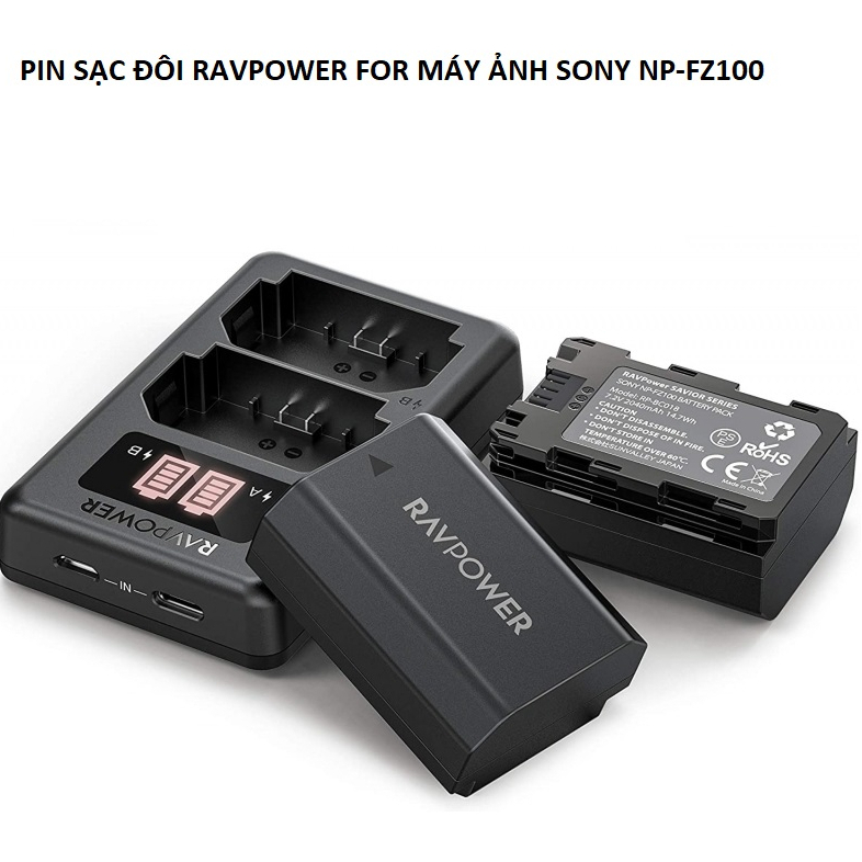 PIN SẠC ĐÔI RAVPOWER FOR MÁY ẢNH SONY NP-FZ100