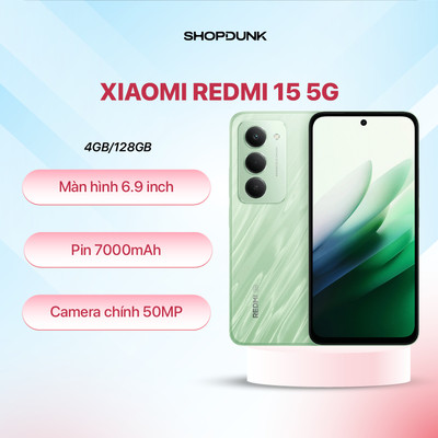 Điện Thoại Xiaomi Redmi 15 5G | 4GB 128GB | Bảo Hành Chính Hãng 18 Tháng