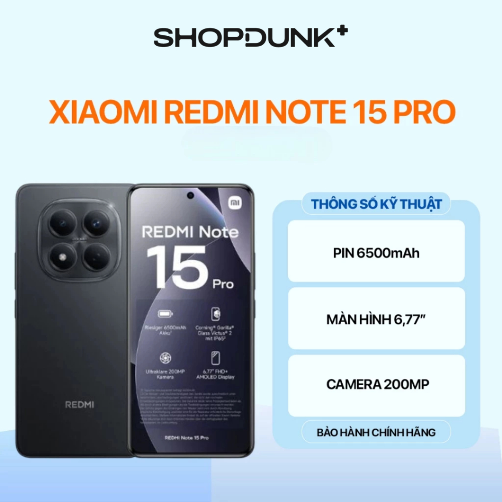 Điện Thoại Xiaomi Redmi Note 15 Pro ( 8+256GB | 12+256GB) Chính Hãng