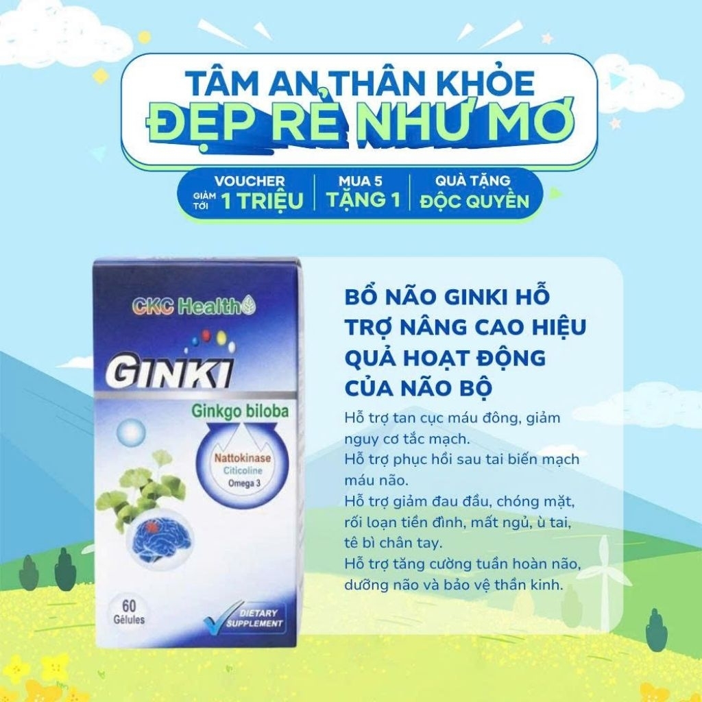 TPBVSK  Ginki từ CKC Health - Viên uống hoạt huyết dưỡng não