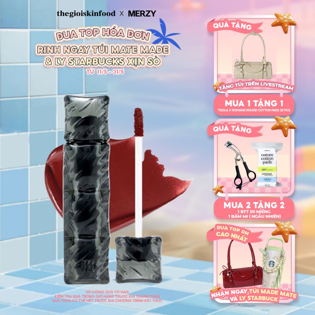 Son Phao Merzy Kem Lì Bền Màu, Lâu Trôi Puffer Velvet Tint 3.7g ThegioiSkinfood