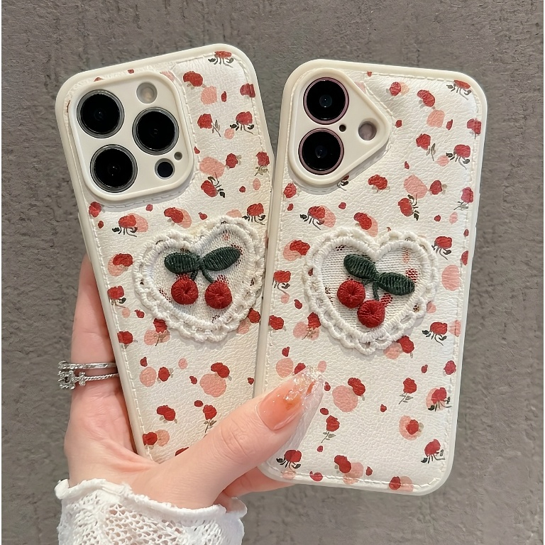 Ốp Lưng Iphone Trái Tim Cherry - Cherry Vintage Heart Xinh Yêu  - Ốp Lưng HandMade
