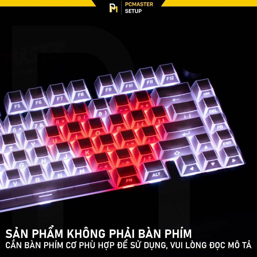 Keycap xuyên led Folded Shadow nhựa PBT đúc DoubleShot profile Cherry