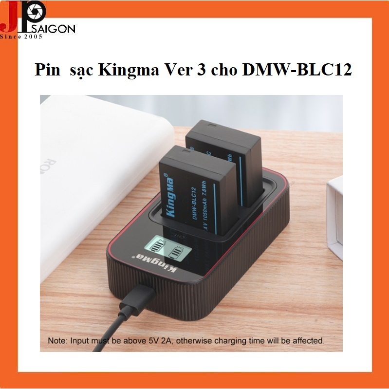 PIN SẠC ĐÔI KINGMA VER 3 THAY THẾ CHO PIN MÁY ẢNH DMW-BLC12