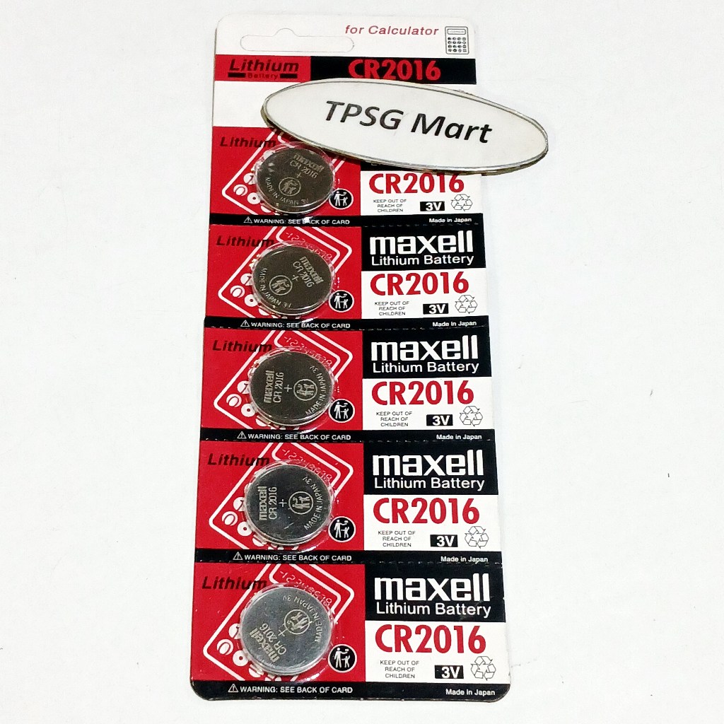 Pin CR2016, 2016, DL2016, 5000LC, E-CR2016, BR2016 / Pin 3V Maxell Lithium