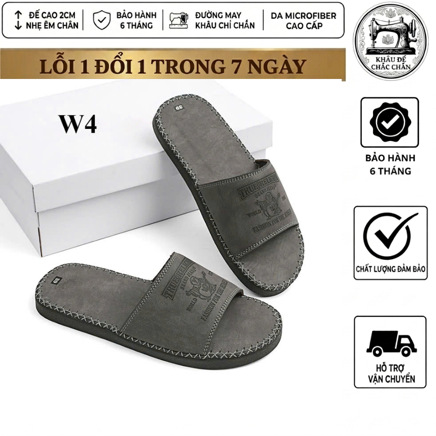 [ Dép Khâu đế ] dép quai ngang·nam ông địa da bò sáp cao cấp đế doctor khâu chỉ toàn bộ chắc chắn dé