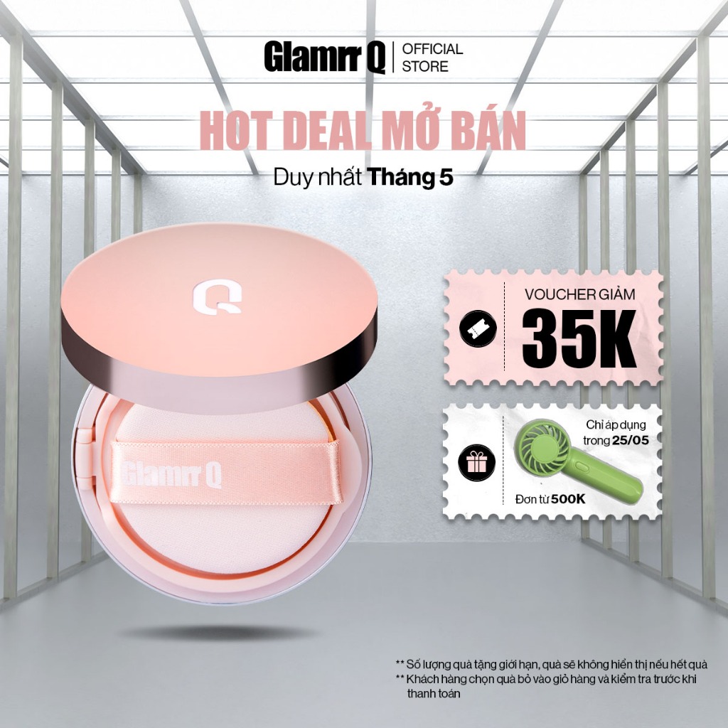 Phấn nước GLAMRR Q LONG WEAR DD CUSHION - SPF50+/PA+++ (1 lõi 12G)