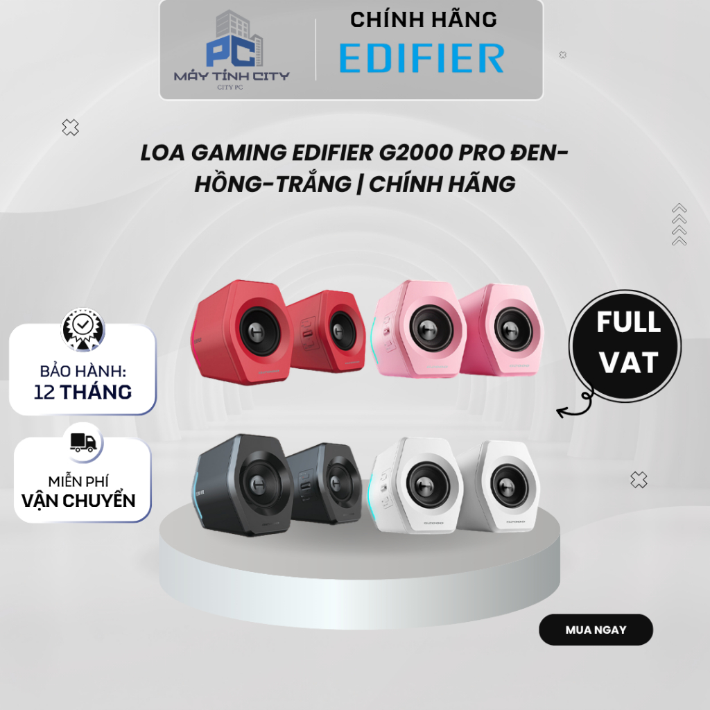 Loa gaming Edifier G2000 Pro ĐEN-HỒNG-TRẮNG | Chính hãng | Bảo hành 12 tháng