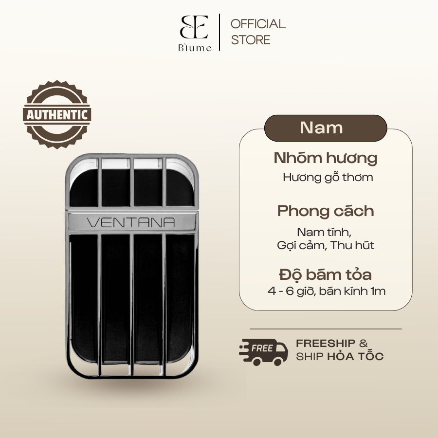 [ Mẫu Thử 10ML ] Nước hoa NAM VENTANA mùi nam tính  - Blume Tiệm Nước Hoa