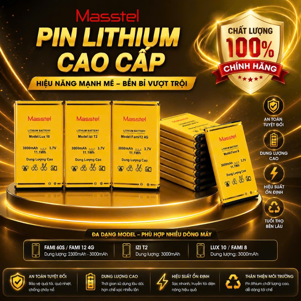 Tổng Hợp Pin Điện Thoại Masstell FAMI 60S -LUX 10 -IZI T2 -FAMI 8 - FAMI 12 - IZI T5- IZI T6 - IZI 3